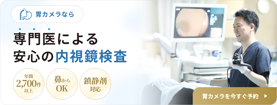 胃カメラなら専門医による安心の内視鏡検査／年間2,700件以上／鼻からOK／鎮静剤対応